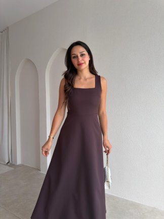 ZİVA Midi Elbise 3680 - Acı Kahve - 2