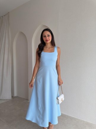 ZİVA Midi Elbise 3680 - Bebe Mavi - 2