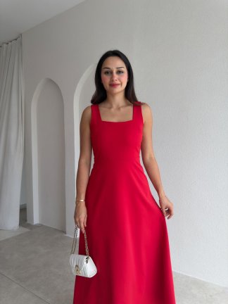 ZİVA Midi Elbise 3680 - Kırmızı - 2