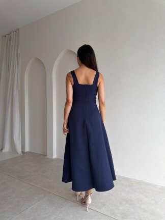 ZİVA Midi Elbise 3680 - Lacivert - 2