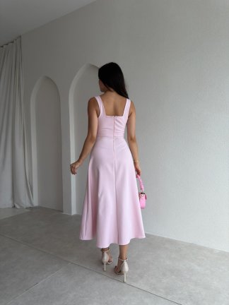 ZİVA Midi Elbise 3680 - Pudra - 2