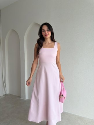 ZİVA Midi Elbise 3680 - Pudra 