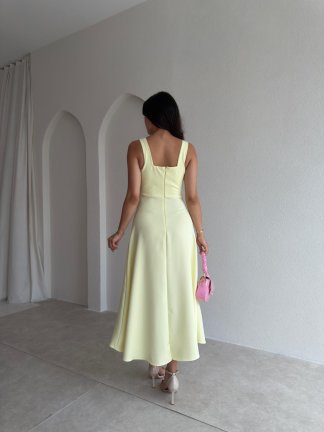ZİVA Midi Elbise 3680 - Sarı - 3