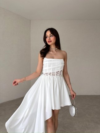 ZONA Mini Elbise 0483 - Beyaz 