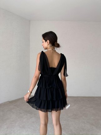 ZONEX Mini Elbise 8989 - Siyah - 3