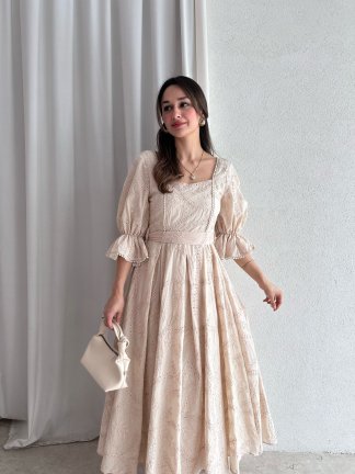 ZURİCH Midi Elbise 7439 - Bej - 1