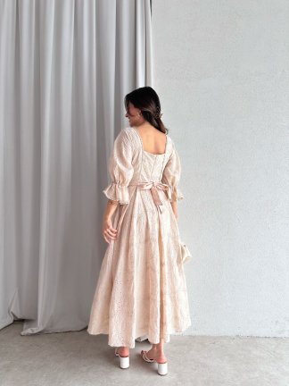 ZURİCH Midi Elbise 7439 - Bej - 3