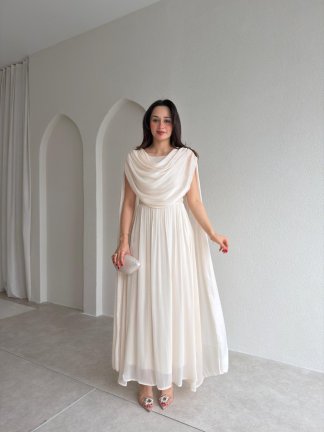 ZUZANNA Maxi Elbise 9069 - Krem 