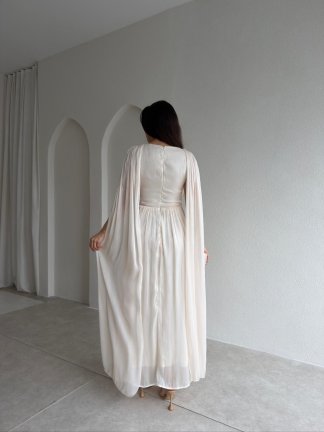 ZUZANNA Maxi Elbise 9069 - Krem - 3