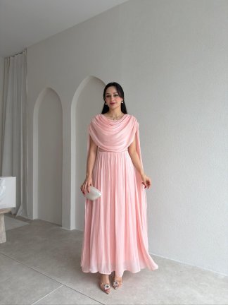 ZUZANNA Maxi Elbise 9069 - Pudra 