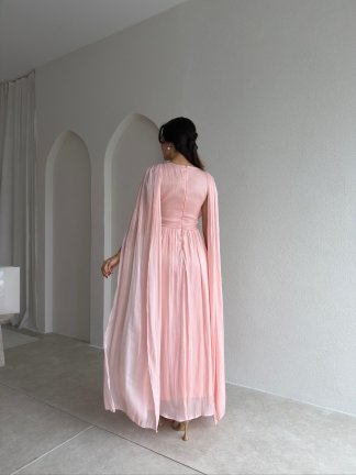 ZUZANNA Maxi Elbise 9069 - Pudra - 3