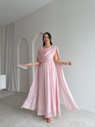 ZUZANNA Maxi Elbise 9069 - Pudra 