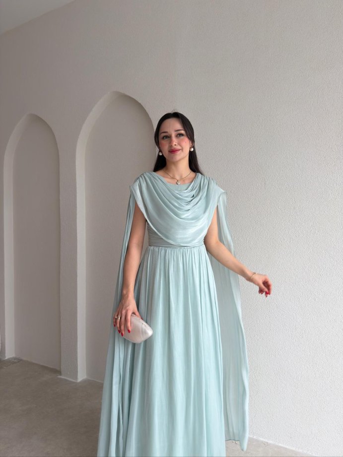 ZUZANNA Maxi Elbise 9069 - Mint MAXİ ELBİSELER Mooi Butik