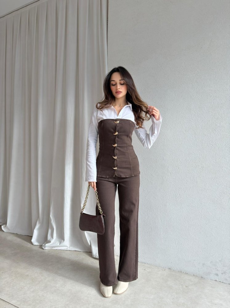 ADEL Denim Takım 8815 - Acı Kahve - Mooi Butik