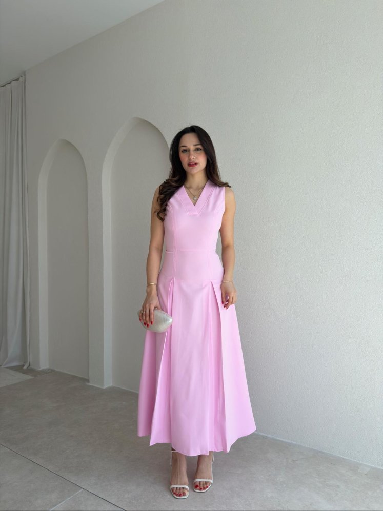 ADESYA Midi Elbise 6549 - Pembe - Mooi Butik