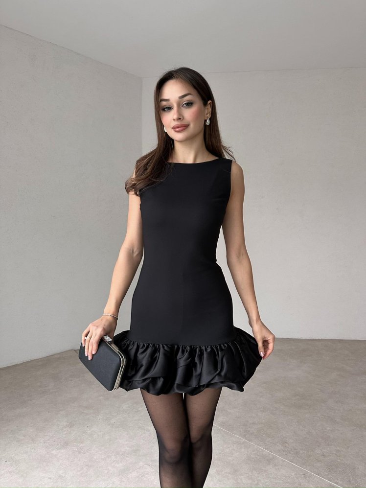 AGARWAL Mini Elbise 8022 - Siyah - Mooi Butik