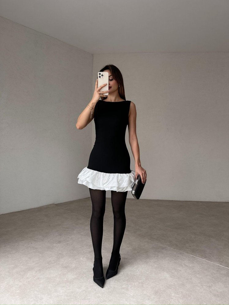 AGARWAL Mini Elbise 8022 - Çift Renkli - Mooi Butik