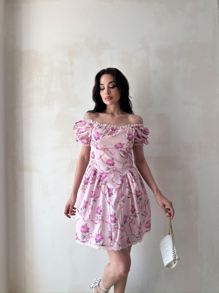 ALBROW Mini Elbise 4453 - Pembe - Mooi Butik