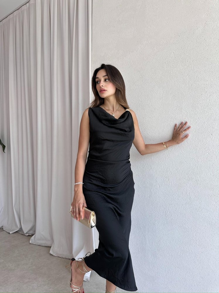 ALEX Midi Elbise 5819 - Siyah - Mooi Butik