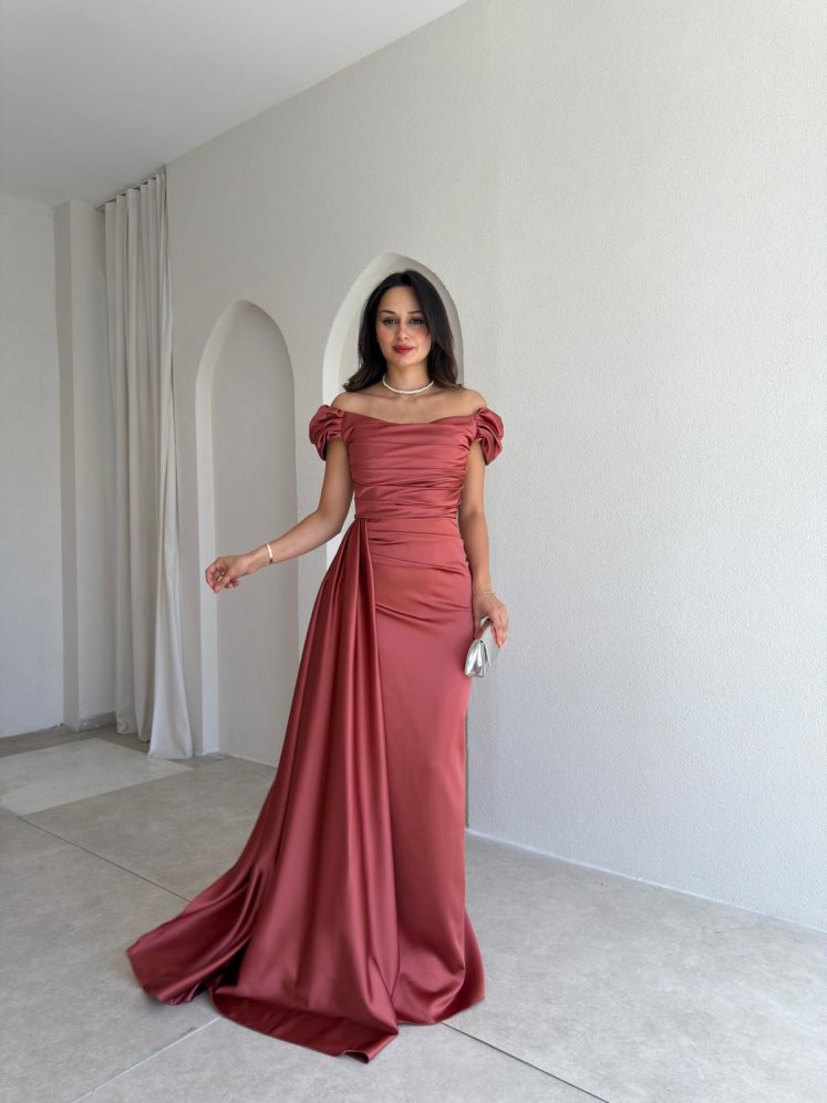 ALGORA Maxi Elbise 3046 - Gül Kurusu - Mooi Butik
