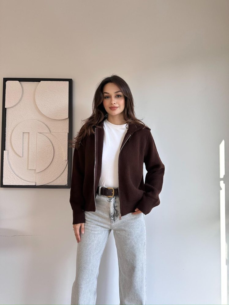 ALİCE Hırka 8489 - Acı Kahve - Mooi Butik