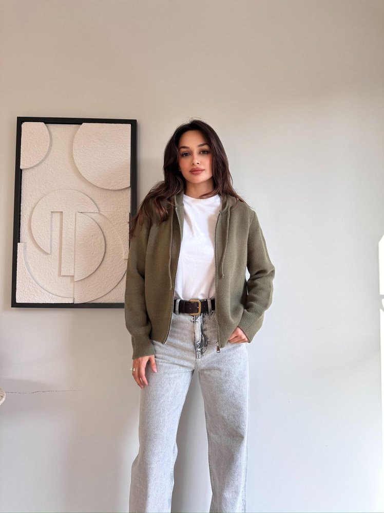 ALİCE Hırka 8489 - Haki - Mooi Butik