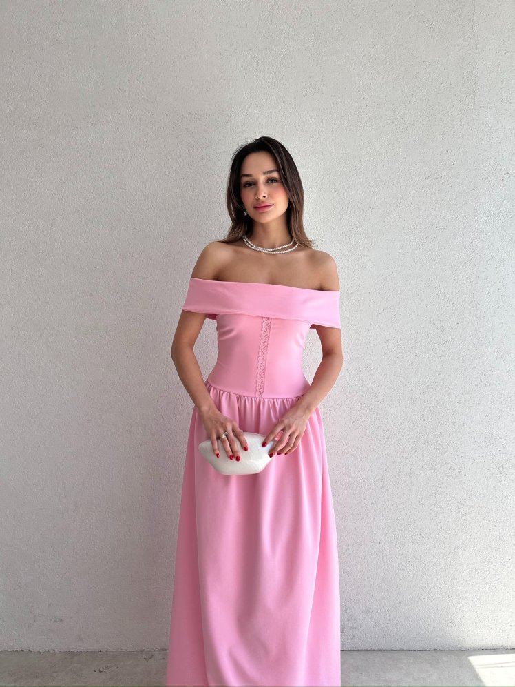 ALPHER Maxi Elbise 9865 - Pembe - Mooi Butik