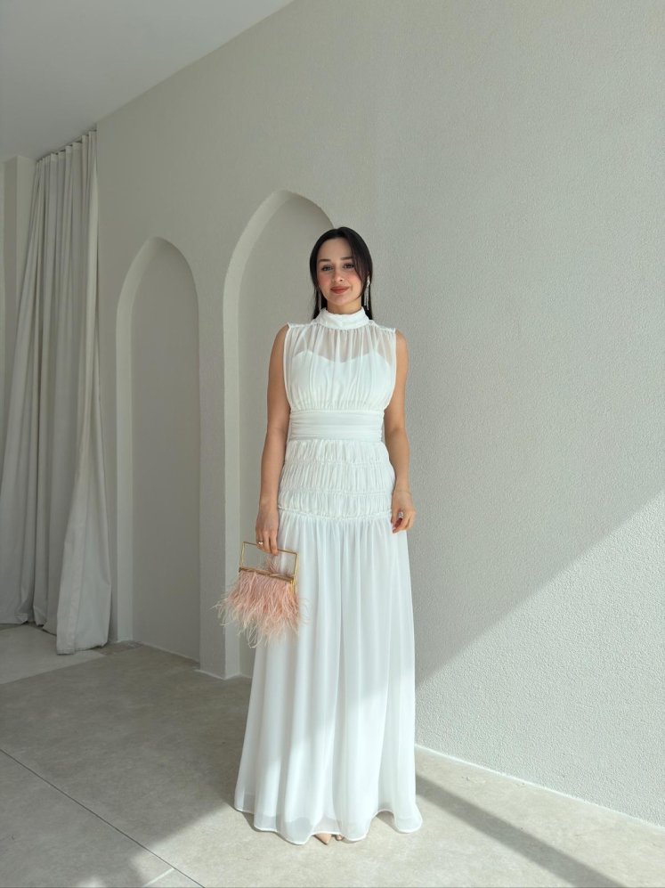 ALVİN Maxi Elbise 2013 - Beyaz - Mooi Butik