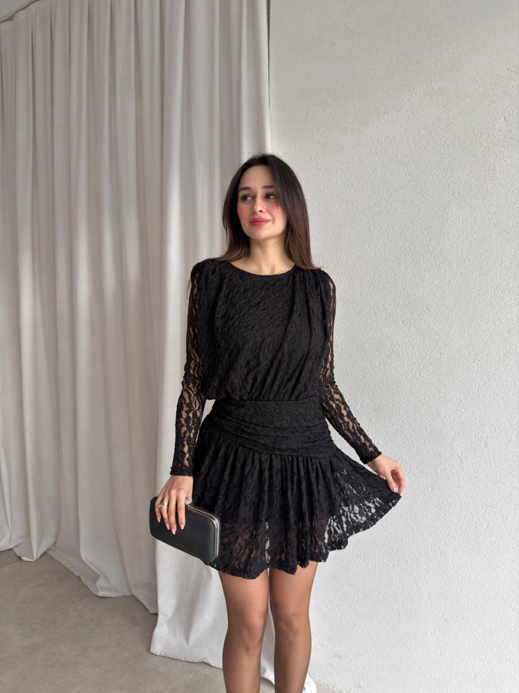 AMETİS Mini Elbise 3698 - Siyah - Mooi Butik