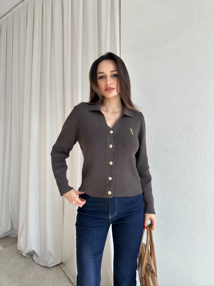  AMORE Triko Hırka 8801 - Füme - Mooi Butik