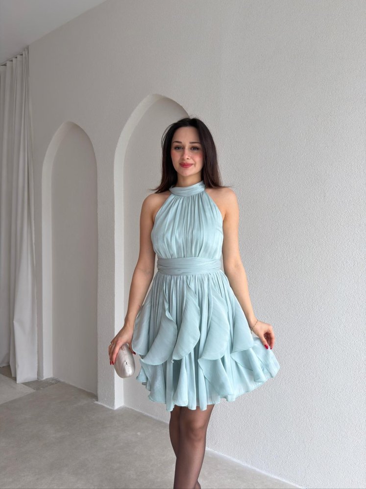AMOURE Mini Elbise 3549 - Mint - Mooi Butik