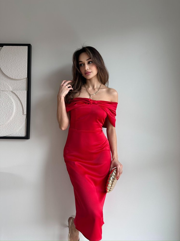 ANDERS Midi Elbise 1298 - Kırmızı - Mooi Butik