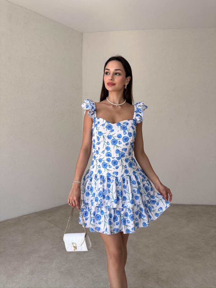 ANESTA Mini Elbise 2340 - Mavi - Mooi Butik