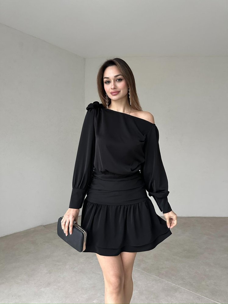 ANİKA Mini Elbise 2028 - Siyah - Mooi Butik