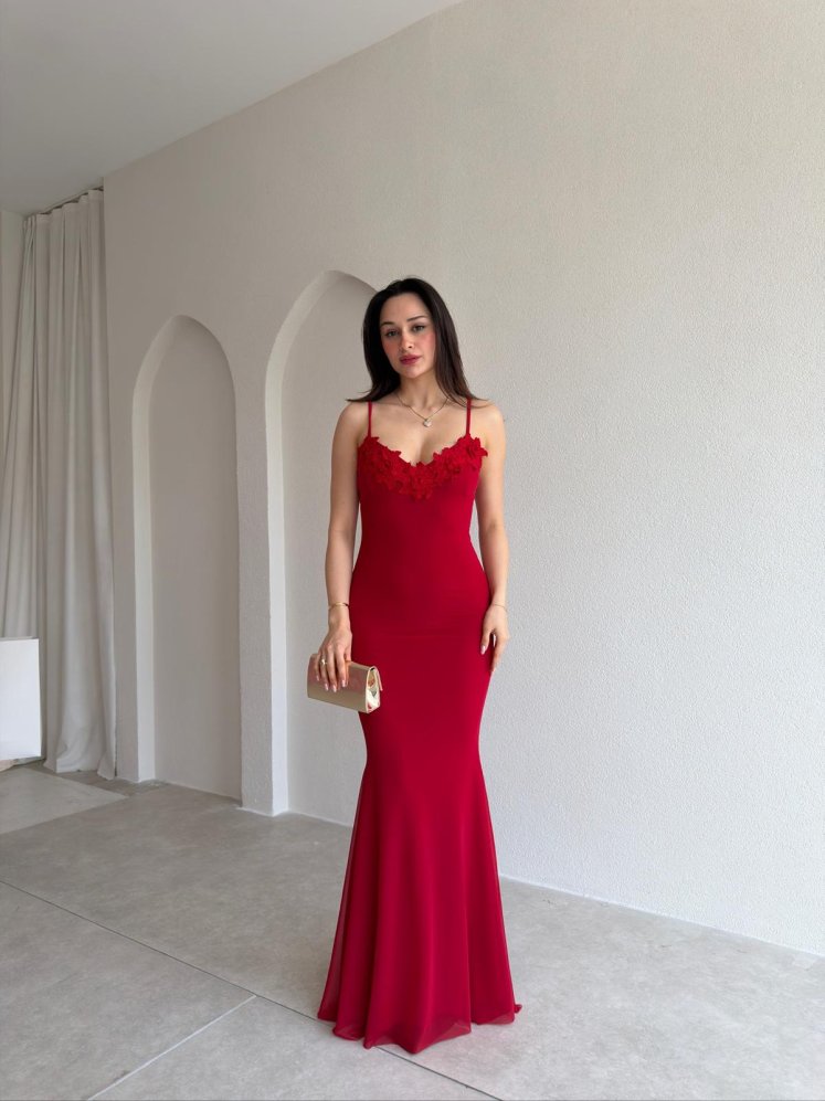 ANTHRO Maxi Elbise 8558 - Kırmızı - Mooi Butik
