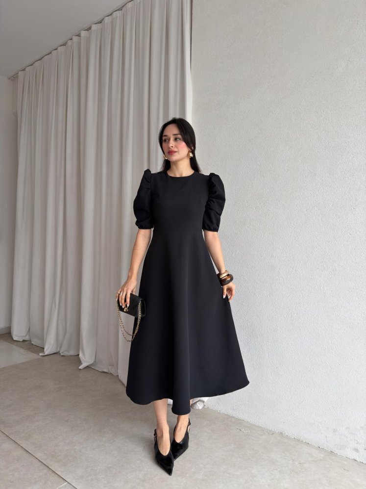 APOLLO Midi Elbise 8682 - Siyah - Mooi Butik