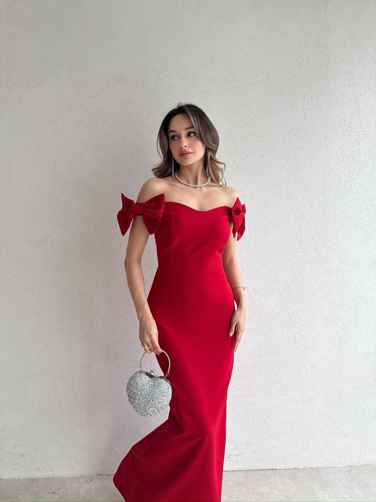 ARMİ Maxi Elbise 5051 - Kırmızı - Mooi Butik