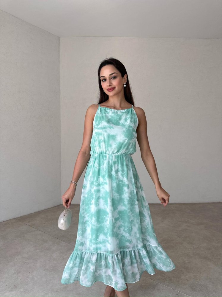 ARODE Midi Elbise 8732 - Yeşil - Mooi Butik