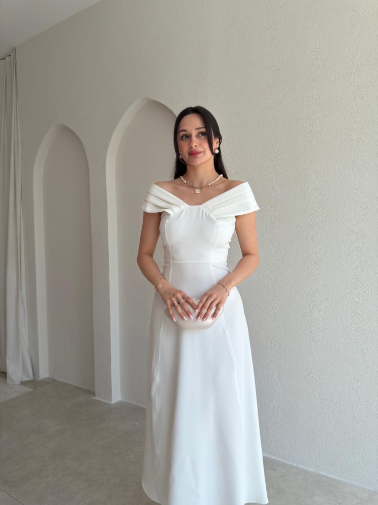 ARTEMİS Maxi Elbise 8600 - Beyaz - Mooi Butik