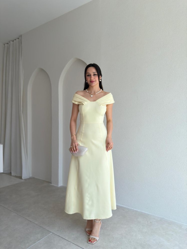 ARTEMİS Maxi Elbise 8600 - Sarı - Mooi Butik