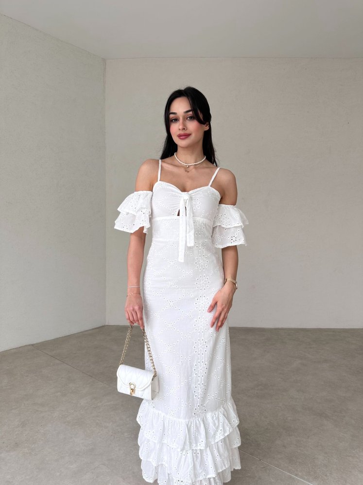 Askılı Düşük Omuzlu Fisto Caracas Elbise - Mooi