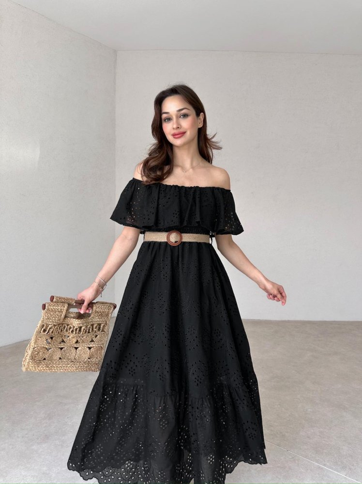 ASSENS Midi Elbise 4009 - Siyah - Mooi Butik