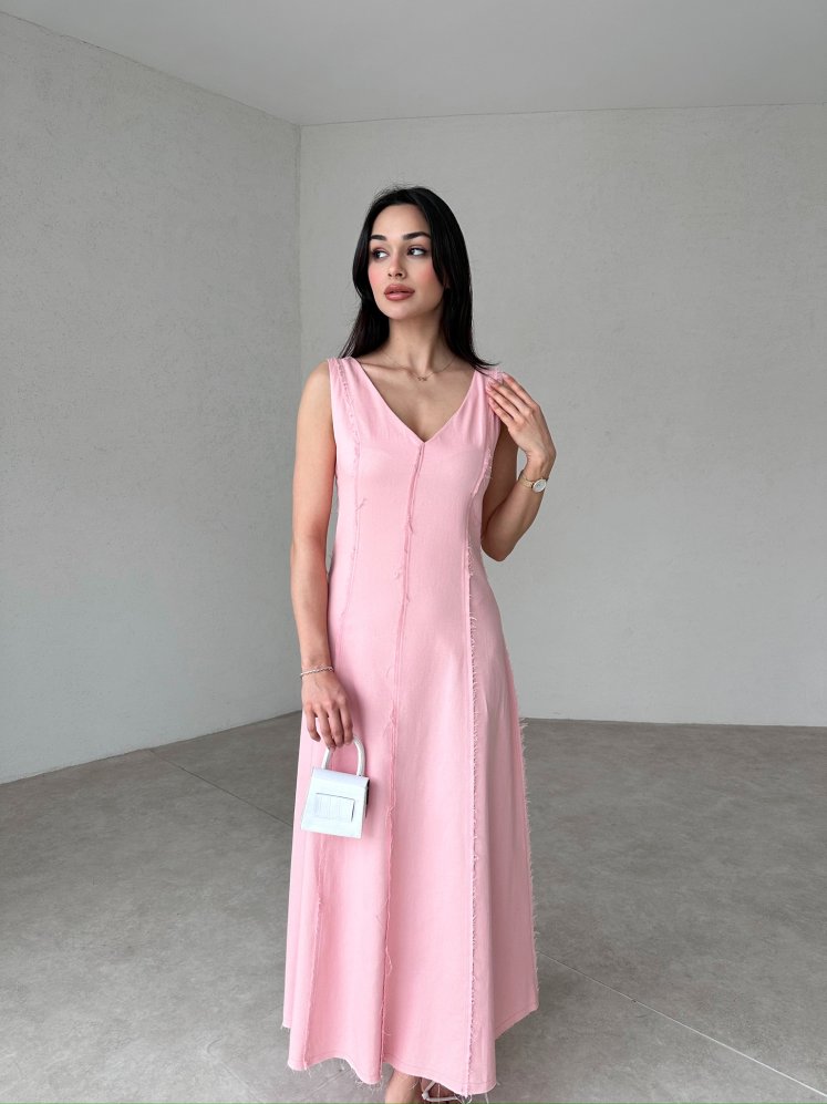 ASTRİD Maxi Elbise 7261 - Pudra - Mooi Butik