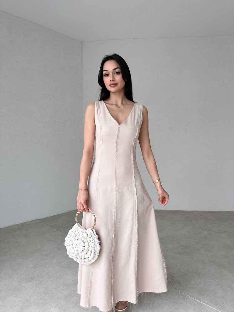 ASTRİD Maxi Elbise 7261 - Krem - Mooi Butik