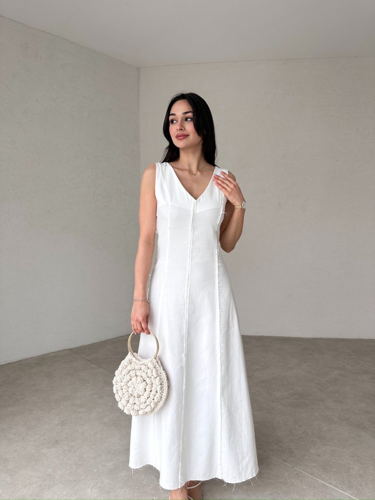 ASTRİD Maxi Elbise 7261 - Beyaz - Mooi Butik