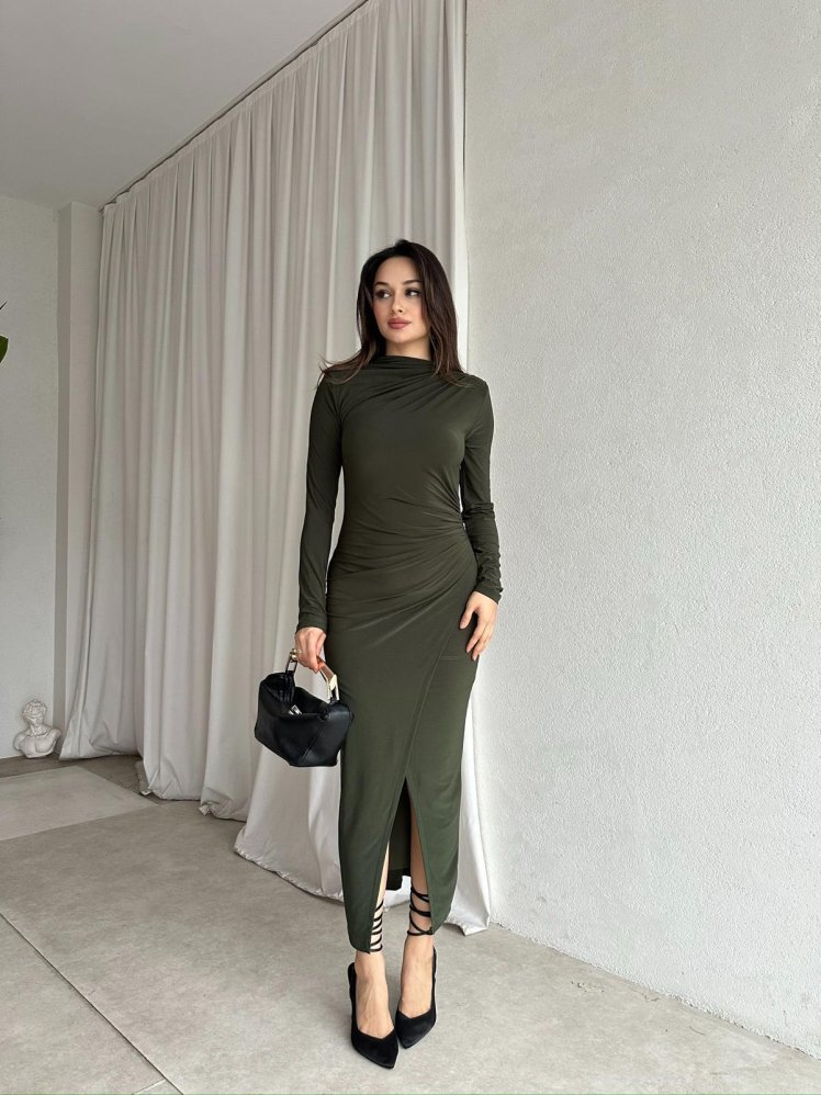 AURA Elbise 8416 - Haki - Mooi Butik