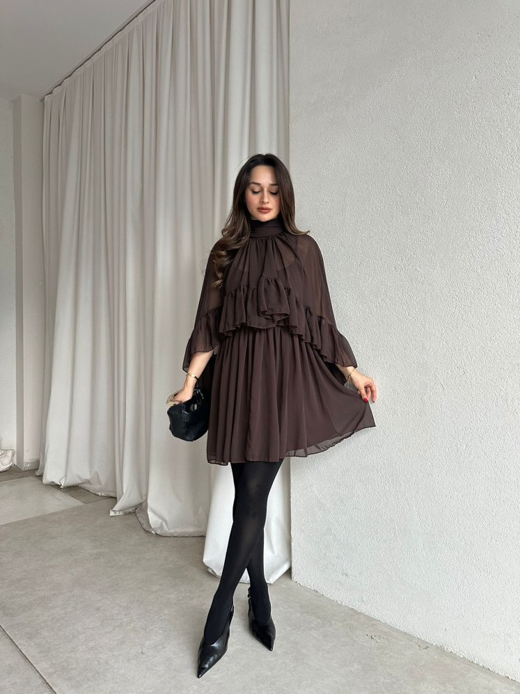 BAHAMA Elbise 8738 - Acı Kahve - Mooi Butik