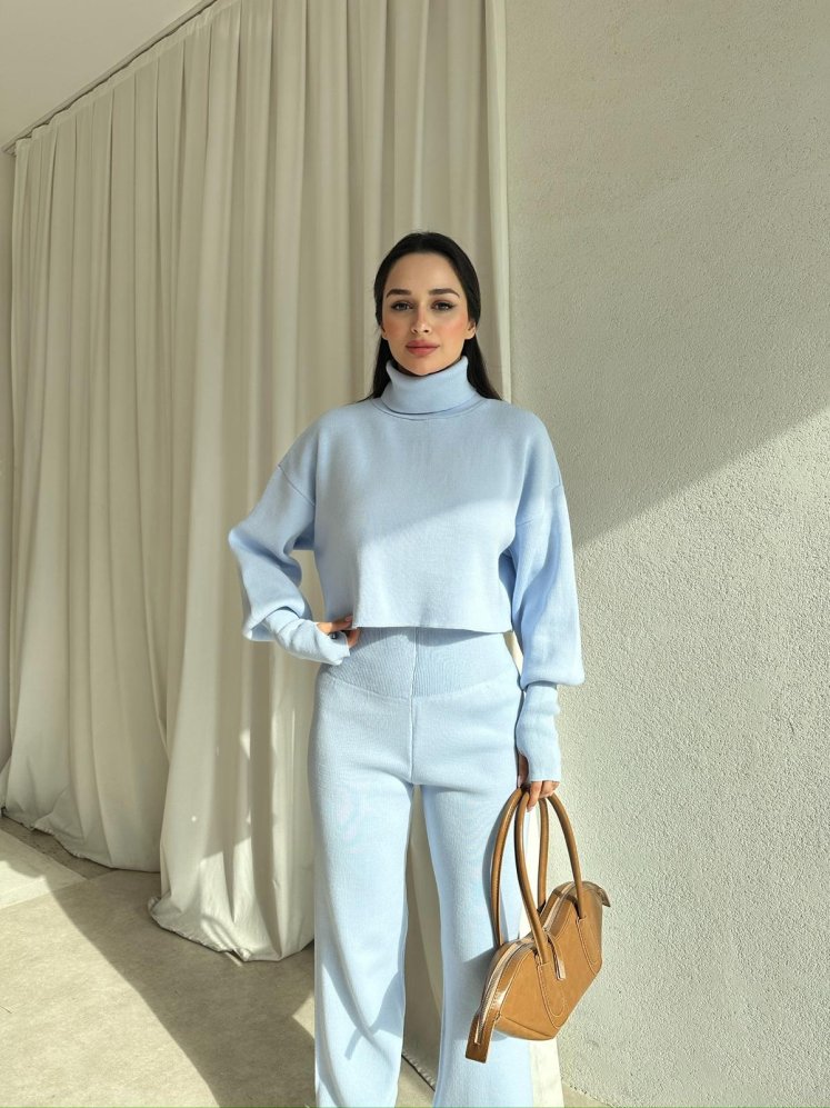 Balıkçı Yaka SARTRE Takım 2978 - Bebe Mavisi - Mooi Butik