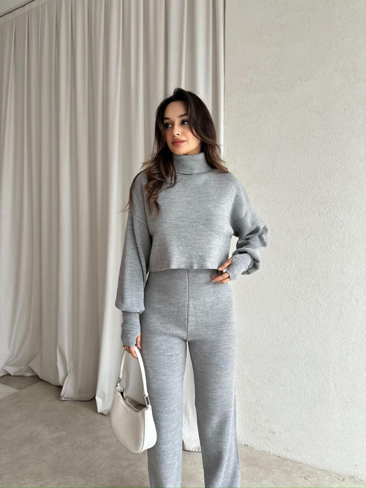 Balıkçı Yaka SARTRE Takım 2978 - Gri - Mooi Butik