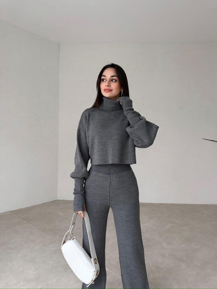 Balıkçı Yaka SARTRE Takım 2978 - Antrasit - Mooi Butik